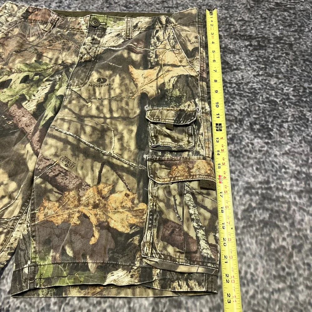 Faded Glory‎ Mossy Oak Camo Cargo Shorts Mens 36 Green Brown Outdoor Skater Y2K
